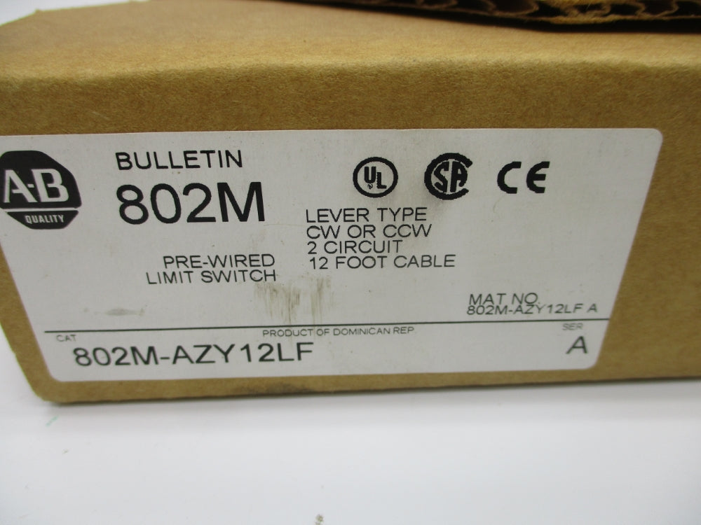 ALLEN BRADLEY 802M-AZY12LF SER. A (BR/WH) NSMP