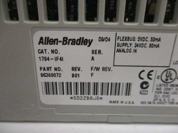 ALLEN BRADLEY 1794-IF4I SER. A F/W F 24VDC NSNP