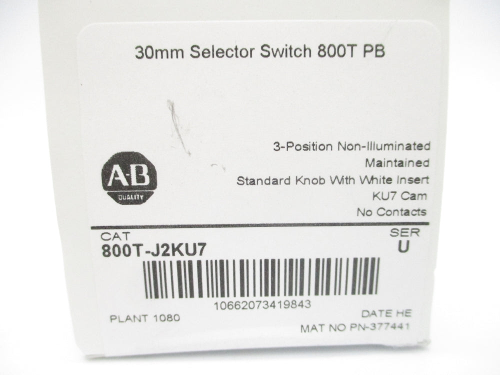ALLEN BRADLEY 800T-J2KU7 SER. U (WH) NSMP