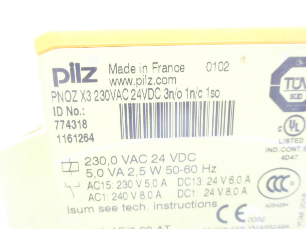 PILZ PNOZX3230VAC24VDC3N/O1N/C1SO 774318 230VAC 8A NSNP