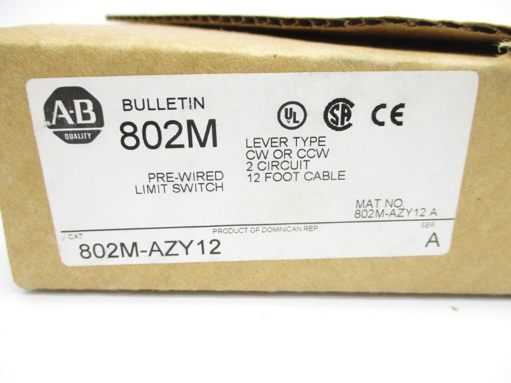 ALLEN BRADLEY 802M-AZY12 SER. A (BR/WH) NSMP