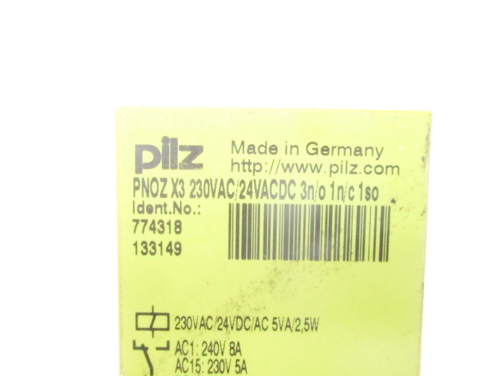 PILZ PNOZX3230VAC/24VACDC3N/O1N/C1SO 774318 24VAC 8A UNMP