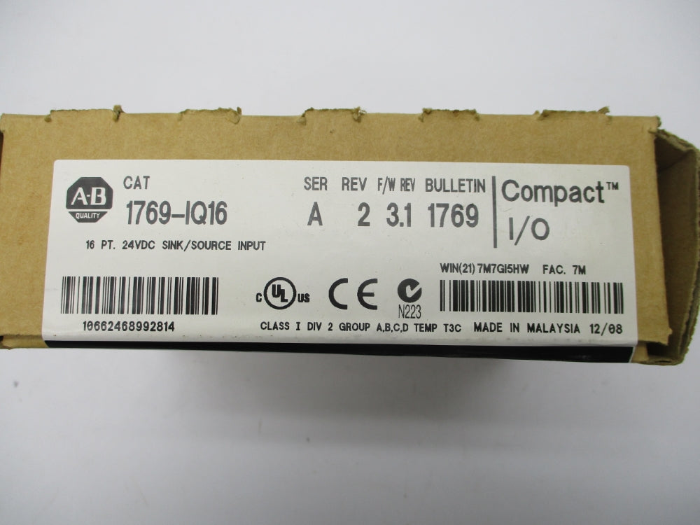 ALLEN BRADLEY 1769-IQ16 SER. A F/W 3.1 DATE: 2008 NSFS