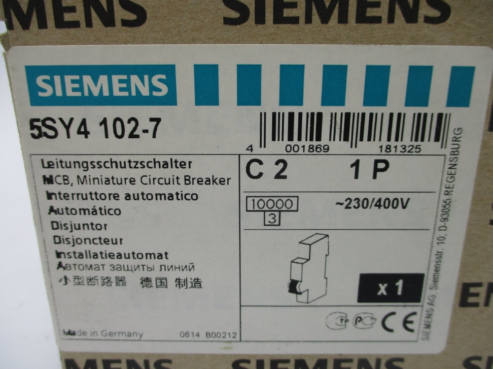 SIEMENS 5SY4102-7 2A 230/400V NSMP