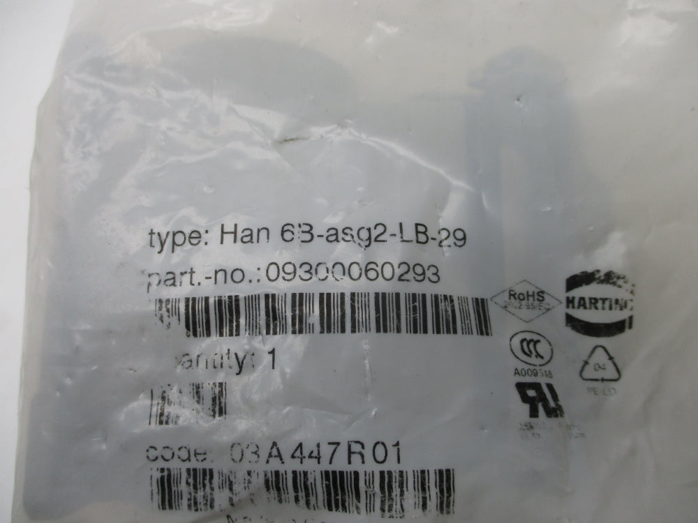 HARTING HAN6B-ASG2-LB-29 09300060293 NSMP