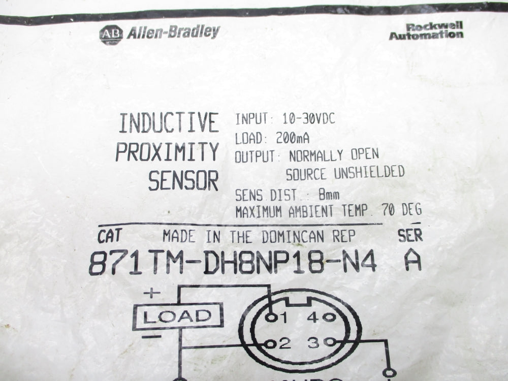 ALLEN BRADLEY 871TM-DH8NP18-N4 SER. A NSMP