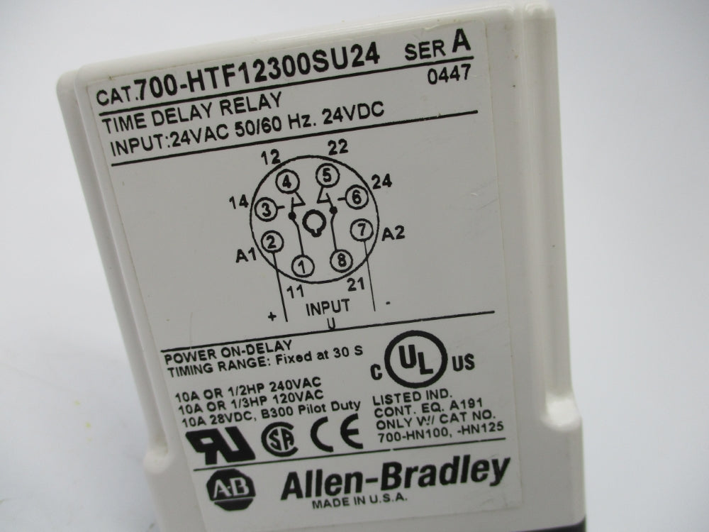 ALLEN BRADLEY 700-HTF12300SU24 SER. A 24VAC 10A 30S NSNP