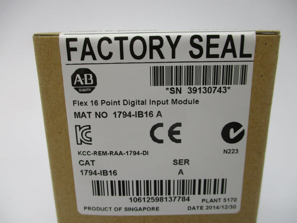 ALLEN BRADLEY 1794-IB16 SER. A DATE: 2014 NSFS