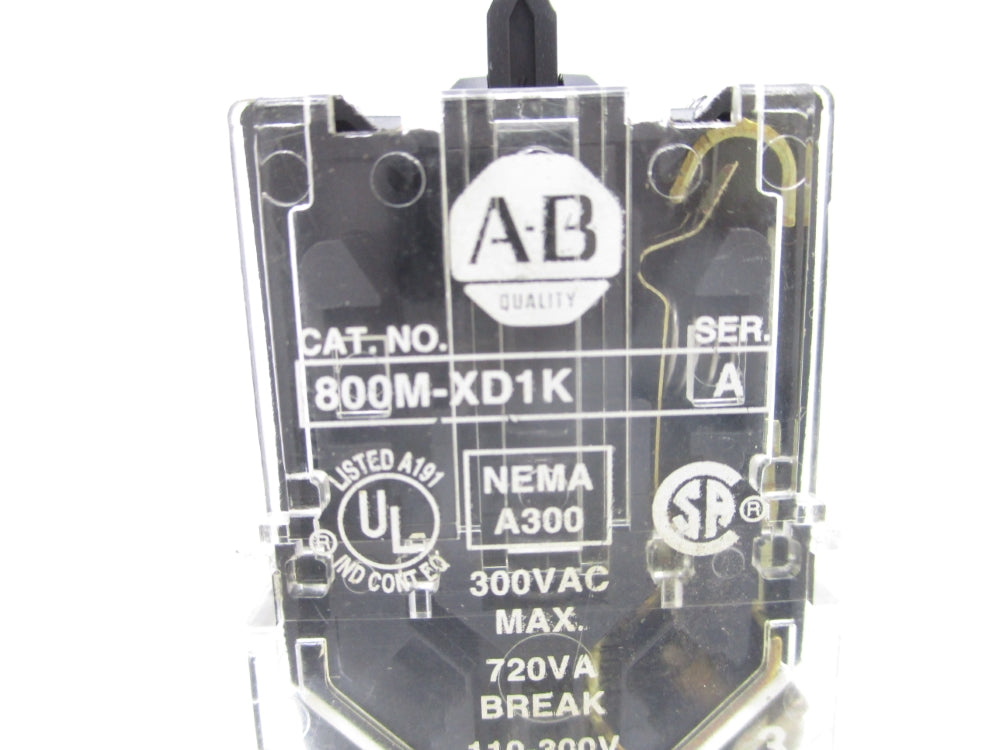 ALLEN BRADLEY 800M-XD1K SER. A 300VAC UNMP