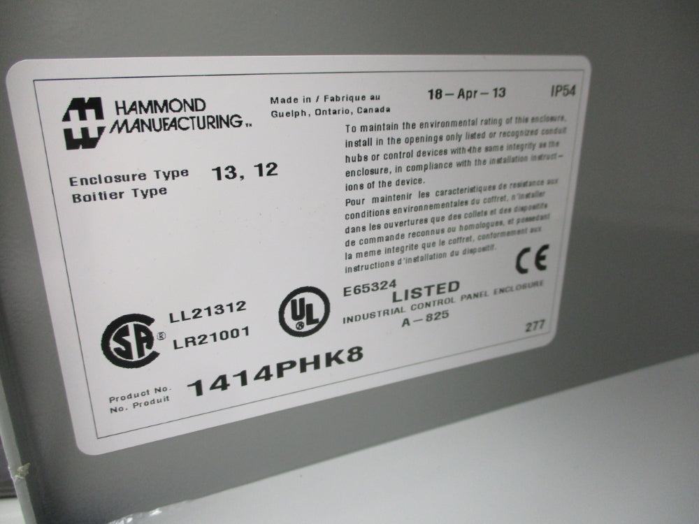 HAMMOND MANUFACTURING 1414PHK8 NSNP