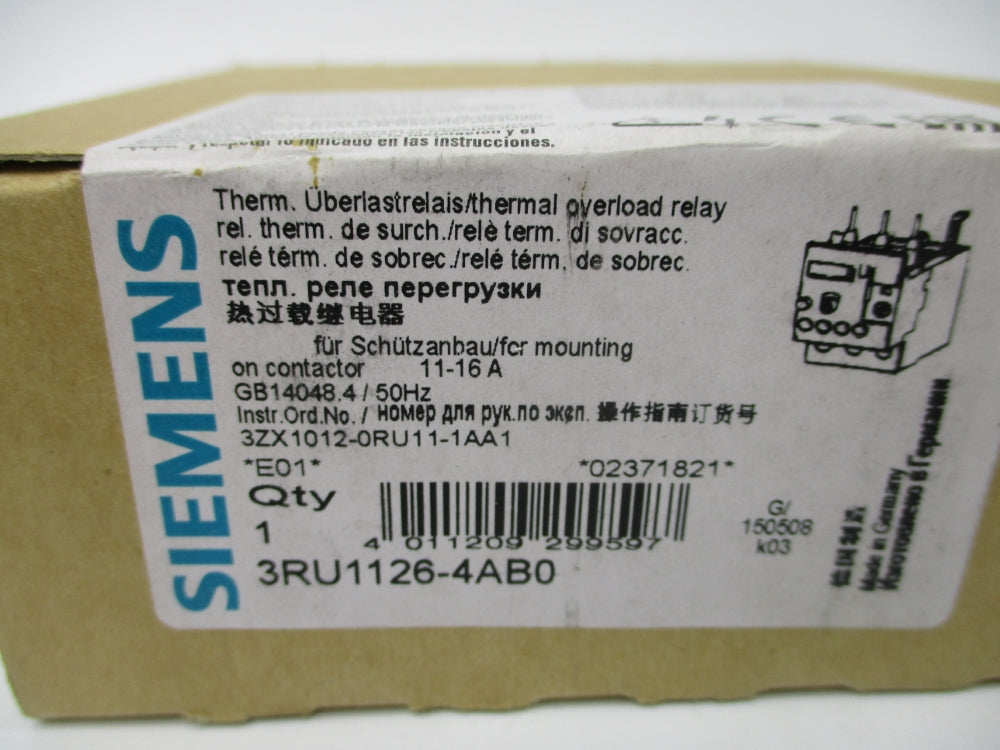 SIEMENS 3RU1126-4AB0 11-16A NSMP