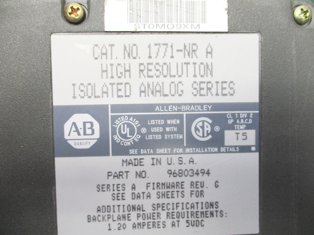 ALLEN BRADLEY 1771-NR SER. A F/W G NSNP