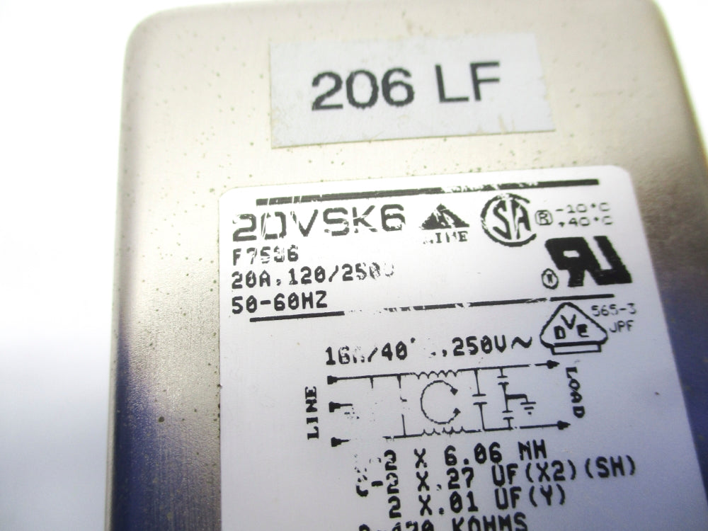 CORCOM 20VSK6 20A 120/250V UNMP