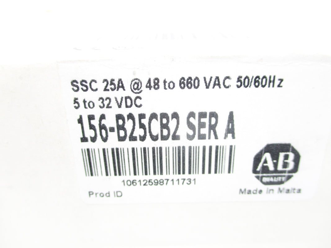 ALLEN BRADLEY 156-B25CB2 SER. A 48/660VAC (WH) NSMP