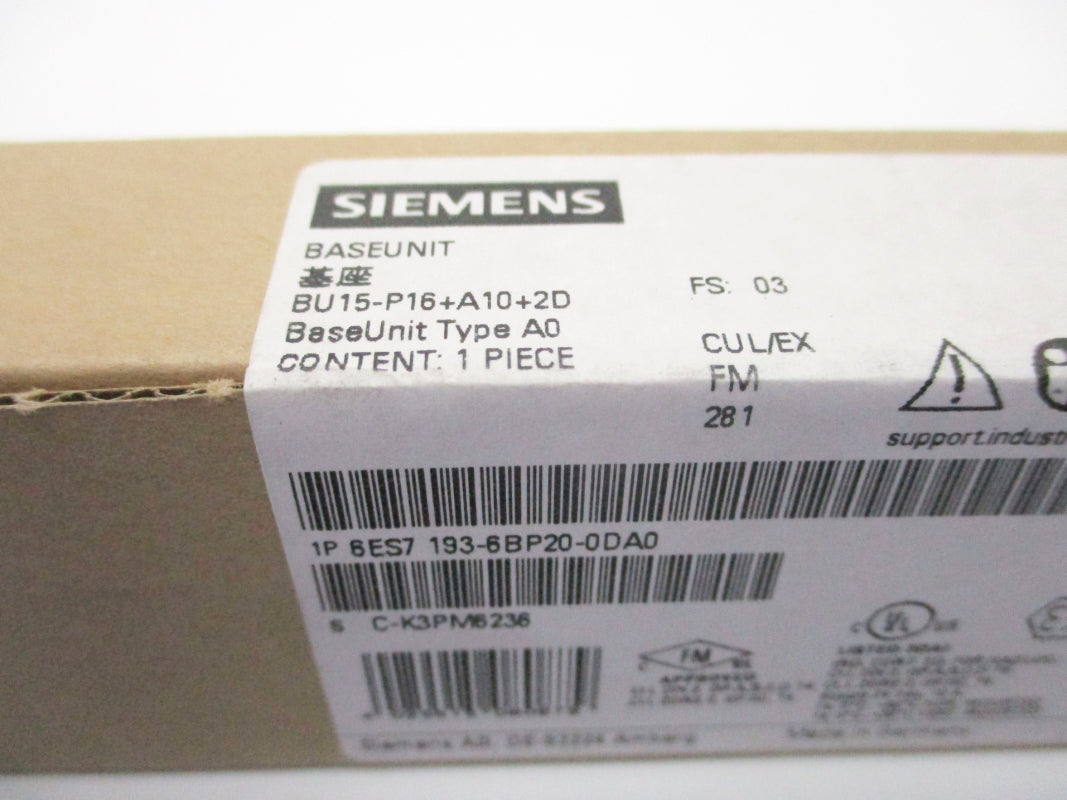 SIEMENS 6ES7193-6BP20-0DA0 NSFS