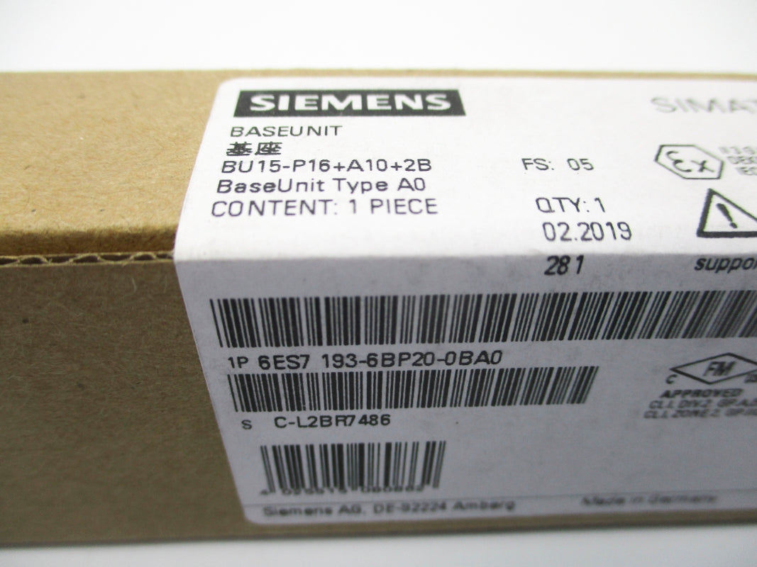 SIEMENS 6ES7193-6BP20-0BA0 NSFS