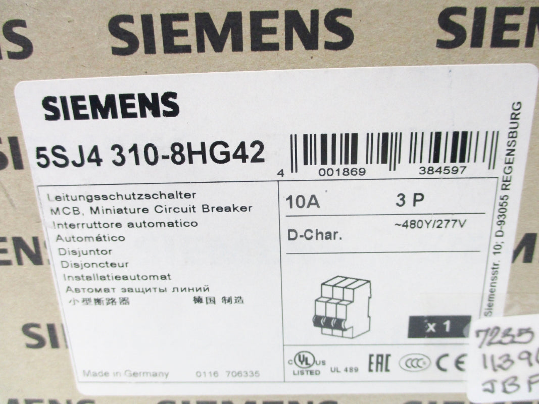 SIEMENS 5SJ4310-8HG42 10A 277VAC NSMP
