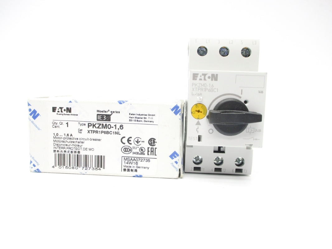 EATON PKZM0-1,6 XTPR1P6BC1NL 1.0-1.6A NSMP