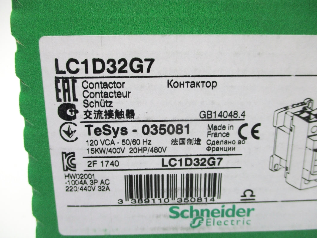 SCHNEIDER ELECTRIC LC1D32G7 120VAC NSFS