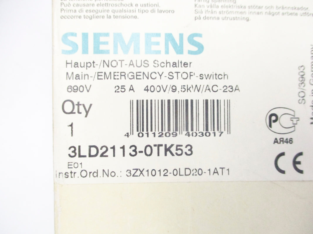 SIEMENS 3LD2113-0TK53 NSMP