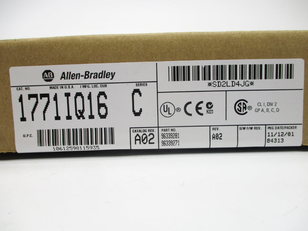 ALLEN BRADLEY 1771-IQ16 SER. C DATE: 2001 NSFS