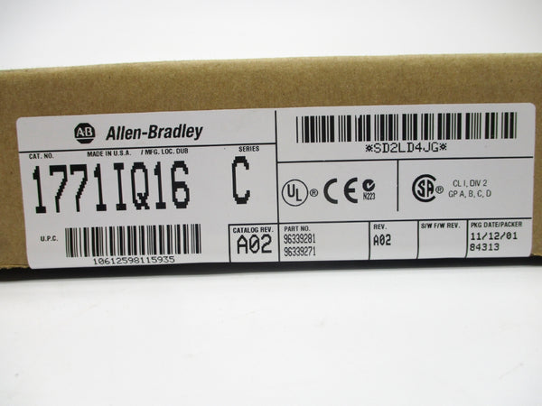 ALLEN BRADLEY 1771-IQ16 SER. C DATE: 2001 NSFS