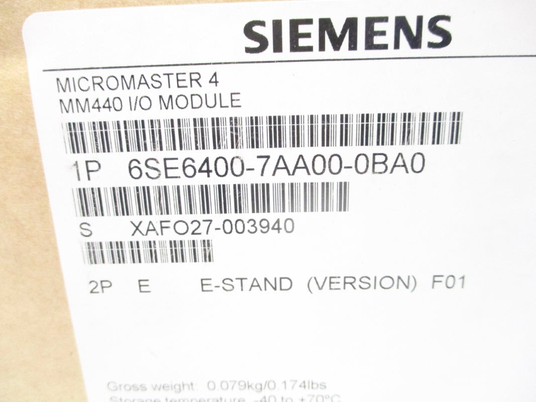 SIEMENS 6SE6400-7AA00-0BA0 NSMP