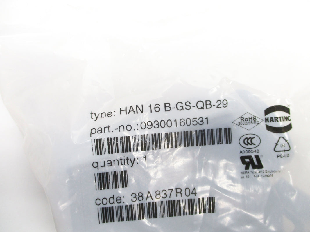 HARTING HAN16B-GS-QB-29 09300160531 NSMP