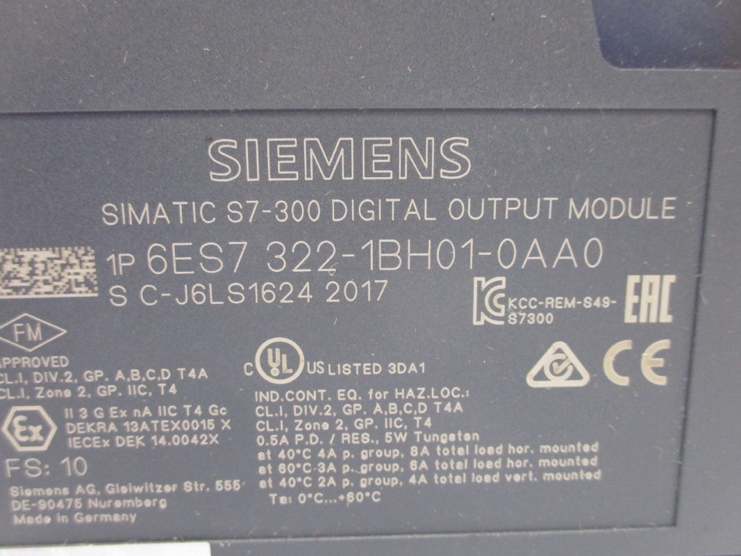 SIEMENS 6ES7322-1BH01-0AA0 24VDC 0.5A NSNP