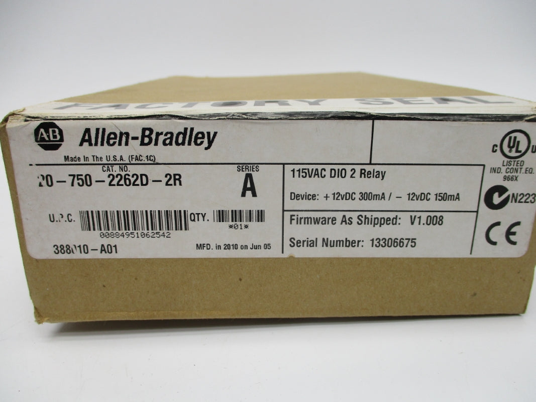 ALLEN BRADLEY 20-750-2262D-2R SER. A F/W V1.008 DATE: 2010 NSFS