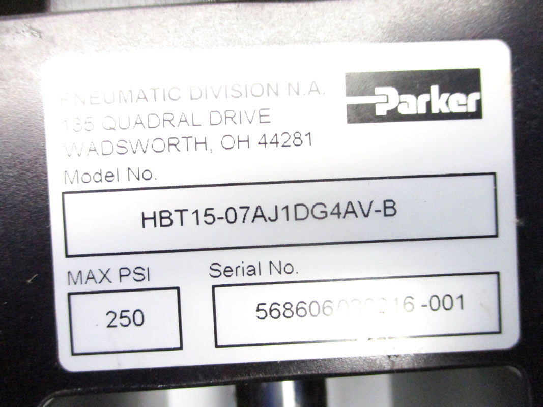 PARKER HBT15-07AJ1DG4AV-B 250PSI (AS PICTURED) NSNP
