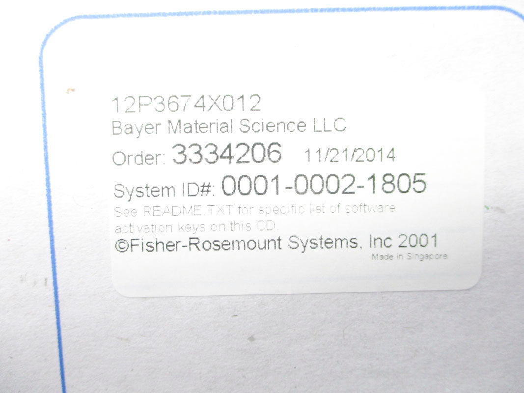 FISHER-ROSEMOUNT SYSTEMS 12P3674X012 NSMP