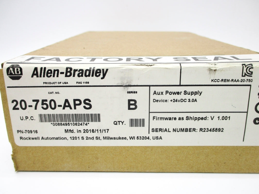 ALLEN BRADLEY 20-750-APS SER. B F/W V1.001 DATE: 2016 NSFS
