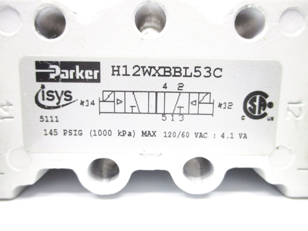 PARKER H12WXBBL53C 145PSIG 120VAC NSNP