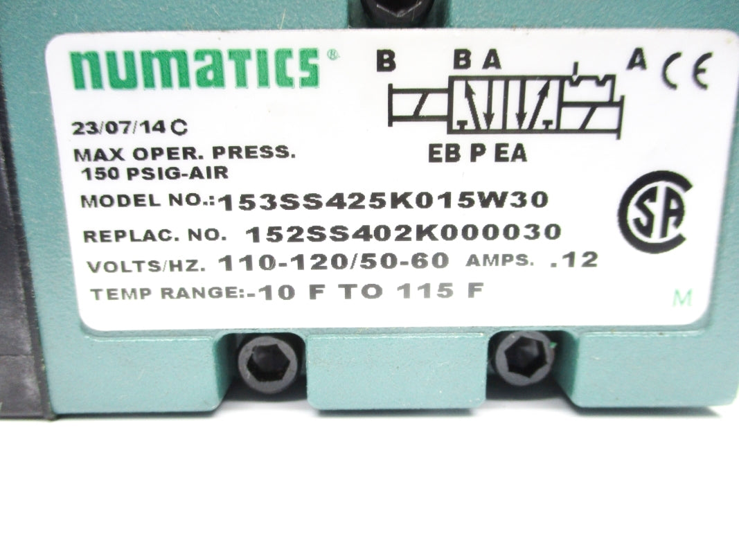 NUMATICS 152SS402K000030 110/120V 150PSIG NSNP