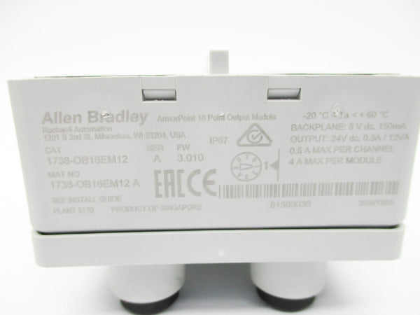 ALLEN BRADLEY 1738-OB16EM12 SER. A F/W 3.010 NSMP