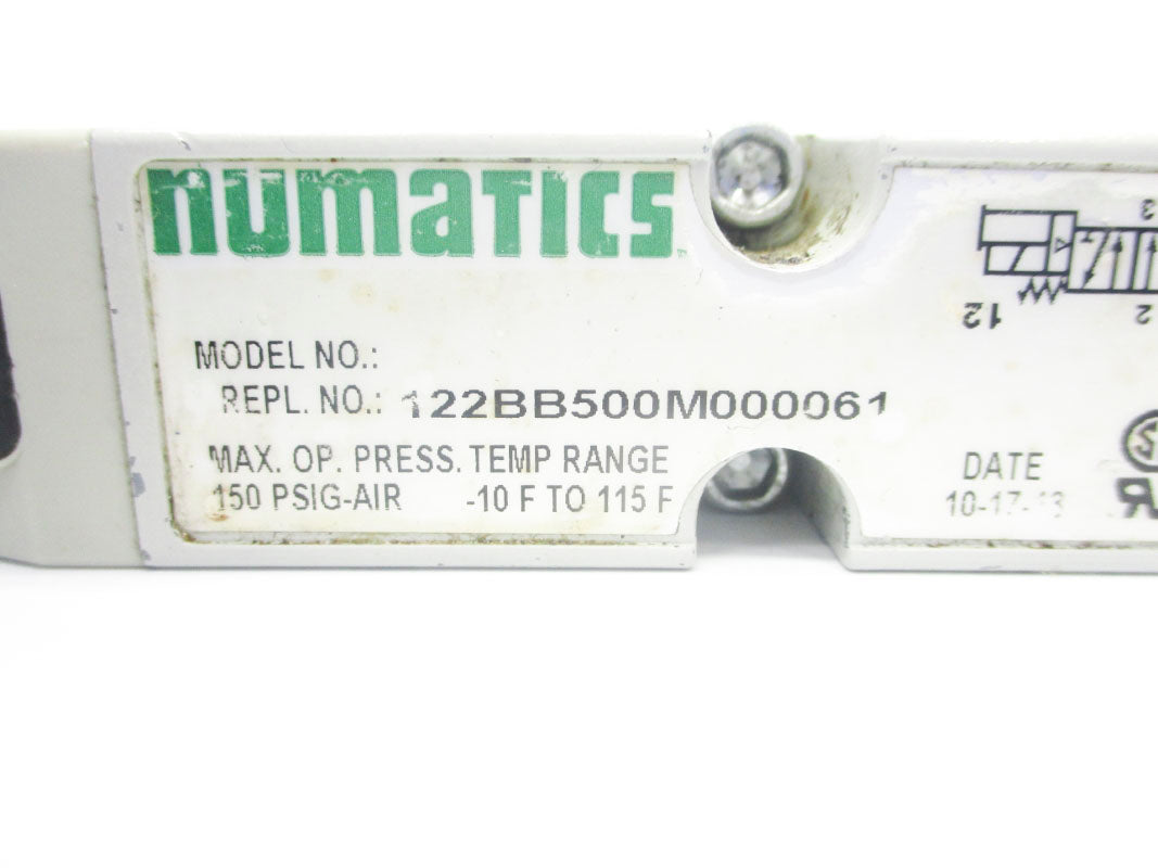 NUMATICS 122BB500M000061 150PSIG 110/120V UNMP