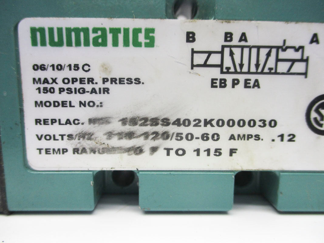 NUMATICS 152SS402K000030 110-120V 150PSIG UNMP