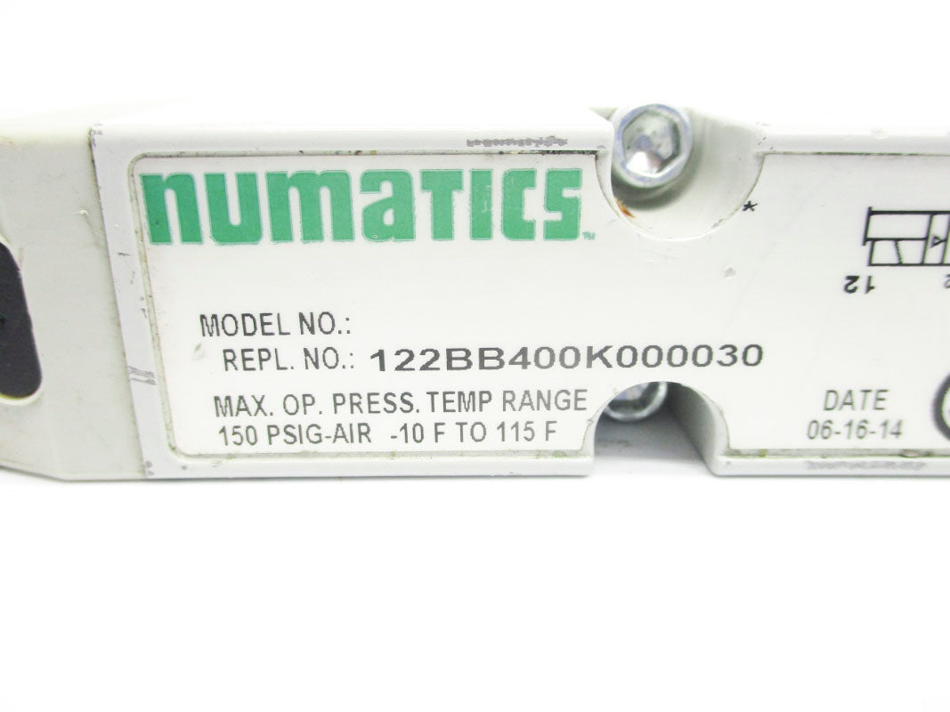 NUMATICS 122BB400K000030 150PSIG 110/120V UNMP