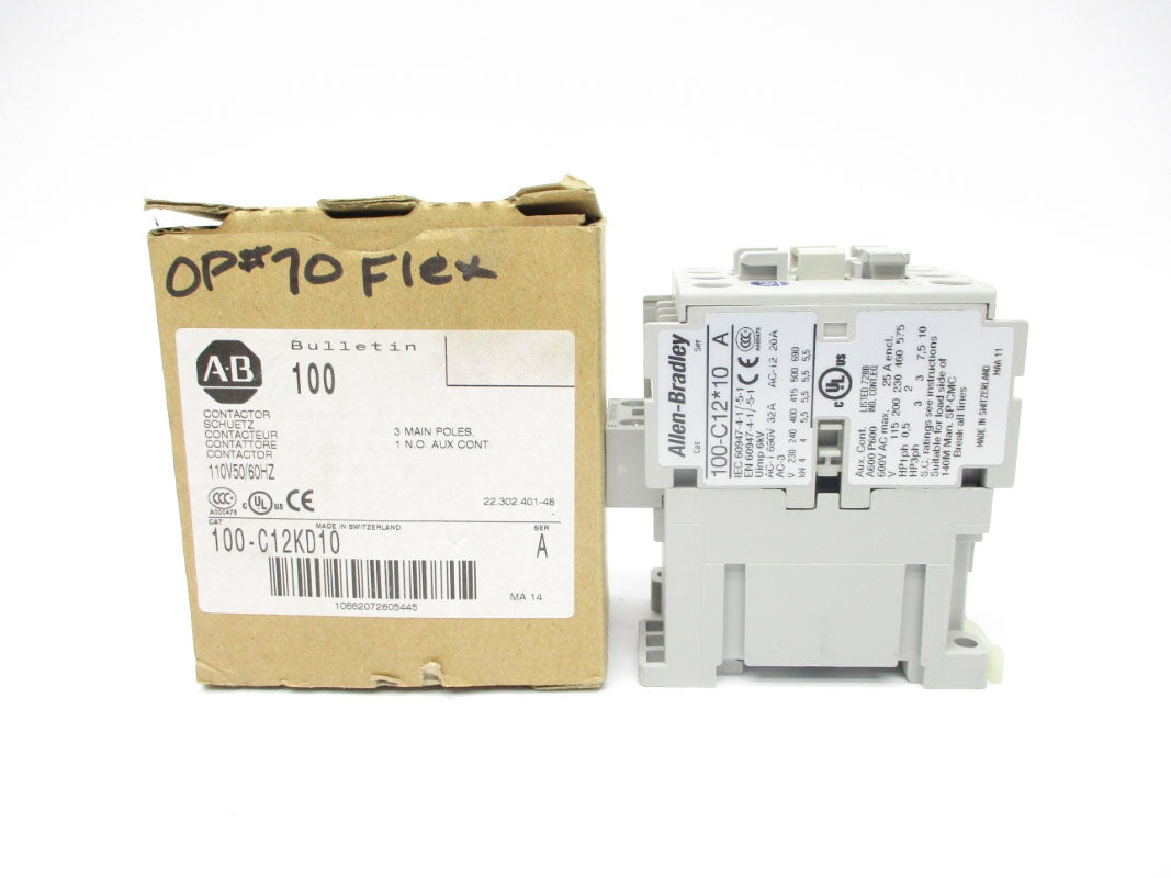 ALLEN BRADLEY 100-C12KD10 SER. A 110V (BR/WH) NSMP