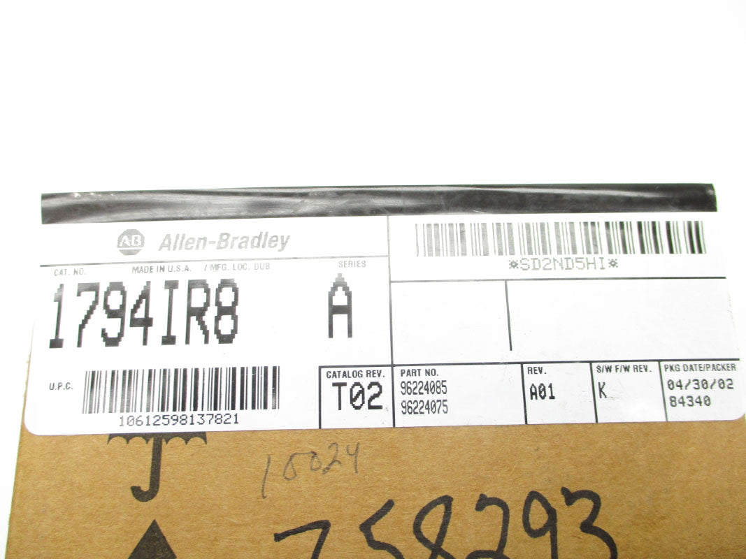 ALLEN BRADLEY 1794-IR8 SER. A DATE: 2002 NSFS