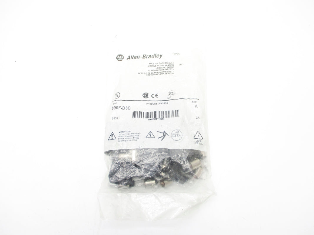 ALLEN BRADLEY 800F-D3C SER. A (PKG OF 10) NSMP