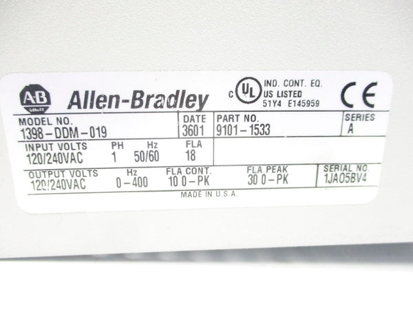ALLEN BRADLEY 1398-DDM-019 SER. A UNMP