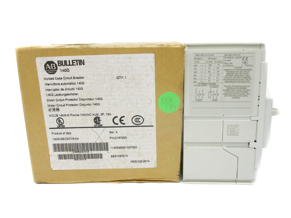 ALLEN BRADLEY 140G-G6C3-C15-KA SER. A 15A 480V NSMP