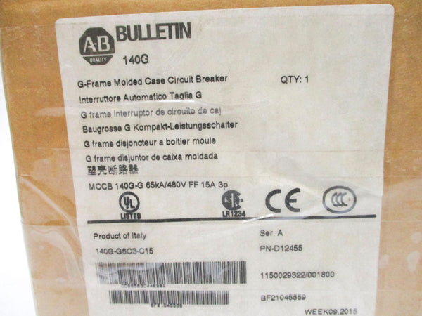 ALLEN BRADLEY 140G-G6C3-C16 SER. A 15A 480V NSMP