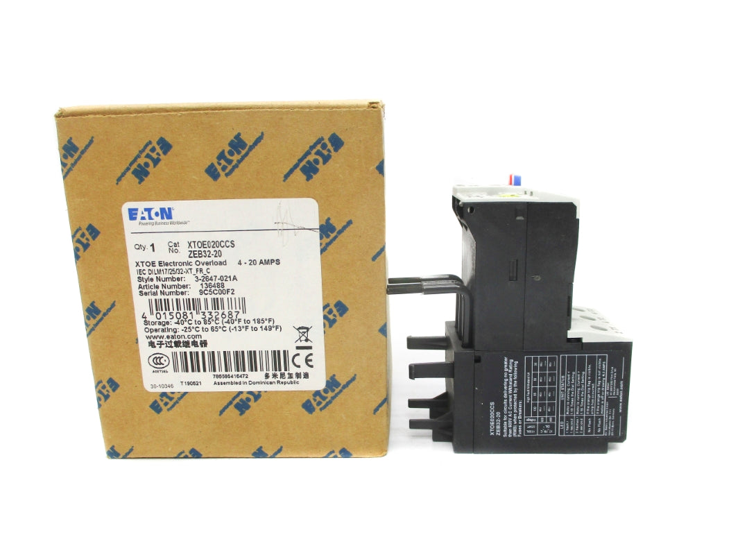EATON XTOE020CCS ZEB32-20 4-20A 600VAC NSMP