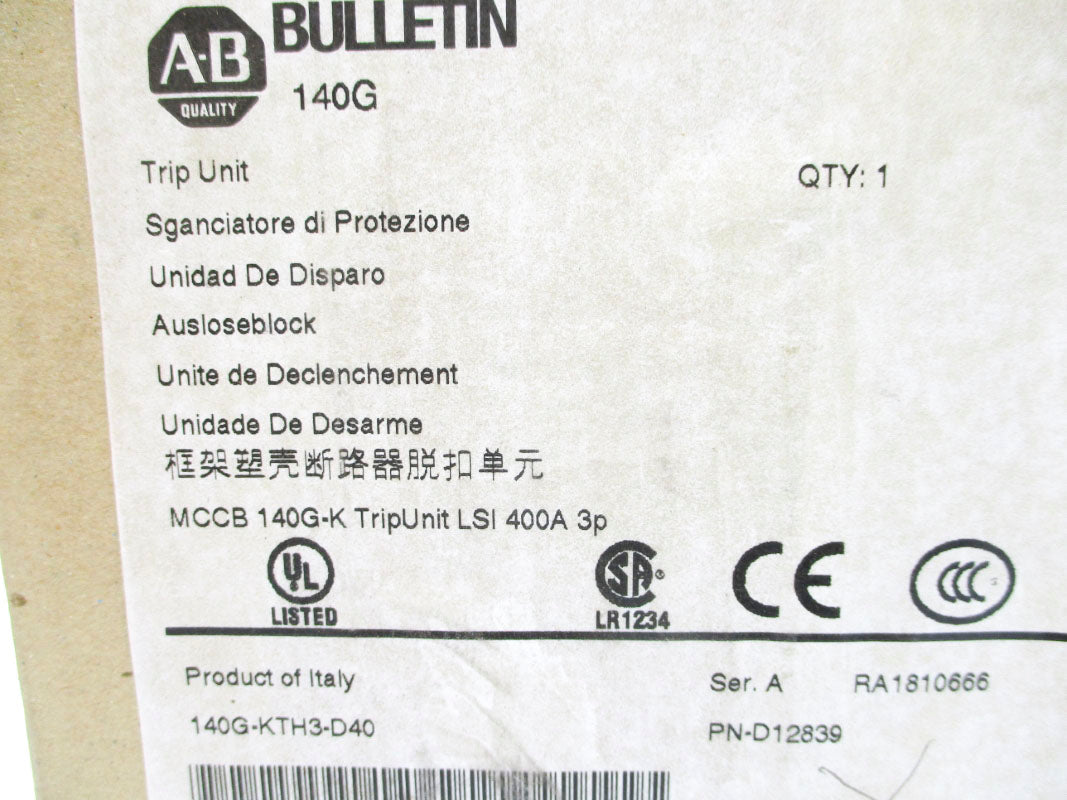ALLEN BRADLEY 140G-KTH3-D40 400A NSMP