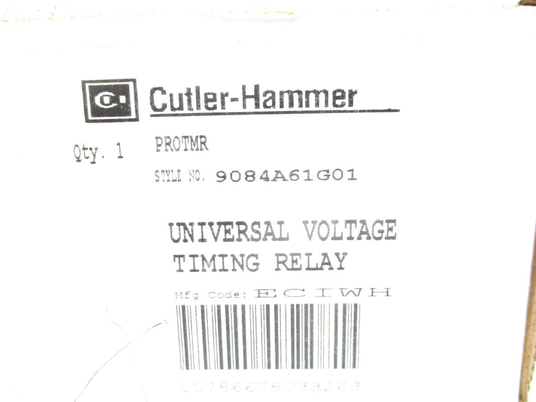 CUTLER HAMMER PROTMR 9084A61G01 120/240VAC 10A 3-120S/10M-10H NSMP