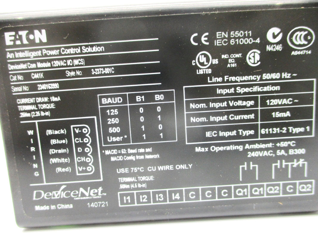 EATON C441K 120VAC NSNP