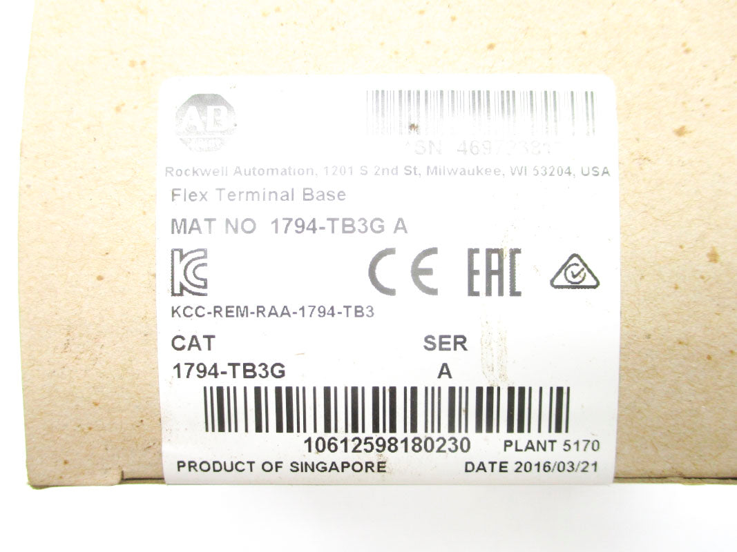 ALLEN BRADLEY 1794-TB3G SER. A DATE: 2016 NSFS